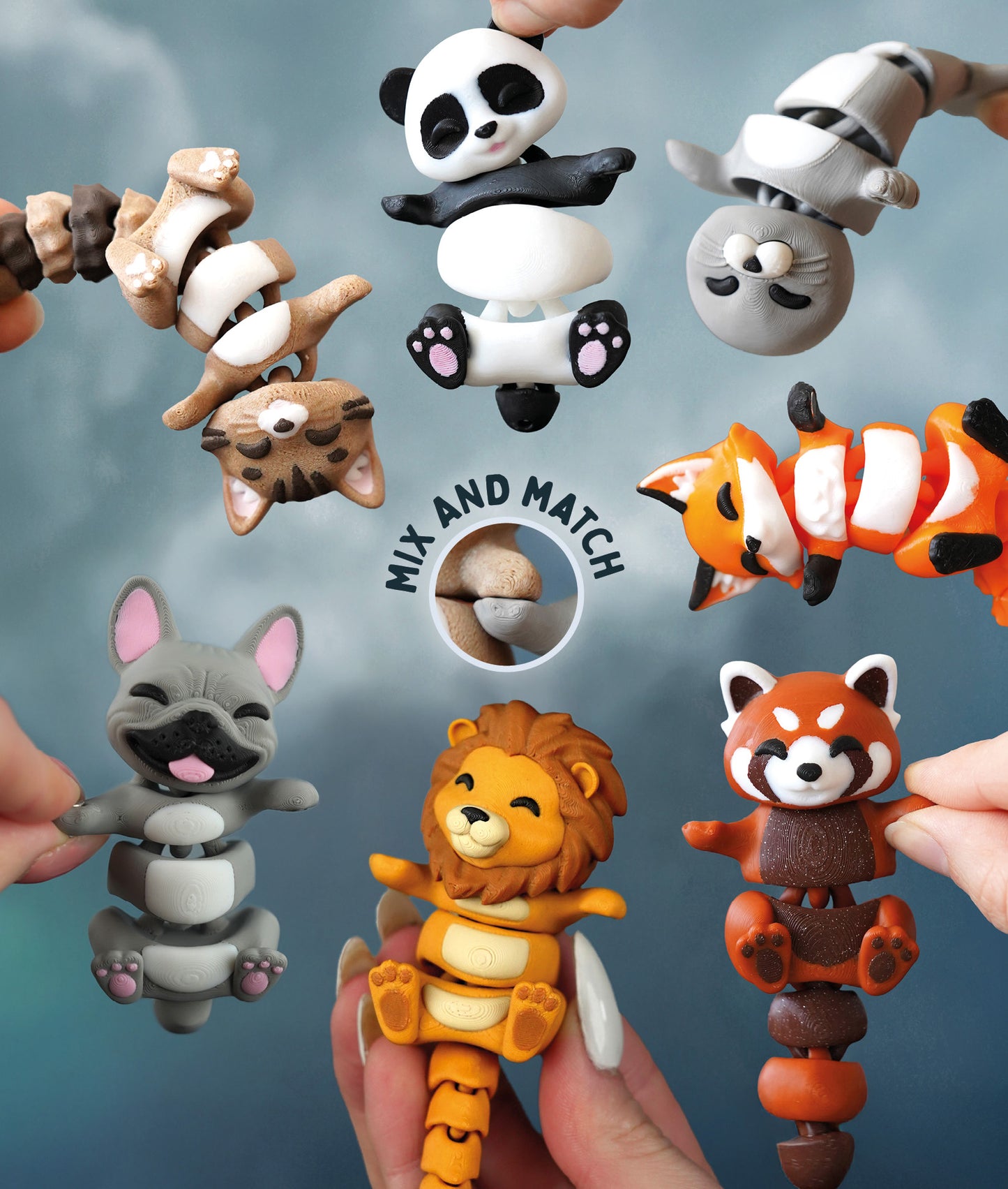 Flexi French Bulldog | Matching Keychains That Hold Hands
