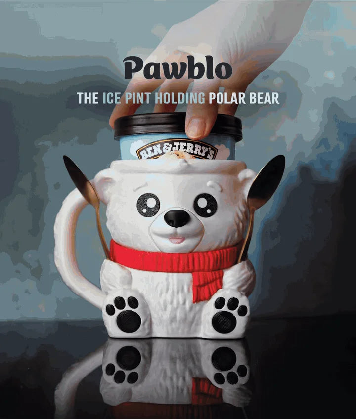 Pawblo the Polar Bear | Ice Cream Pint Holder