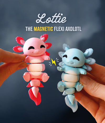 Flexi Axolotl | Matching Keychains That Hold Hands