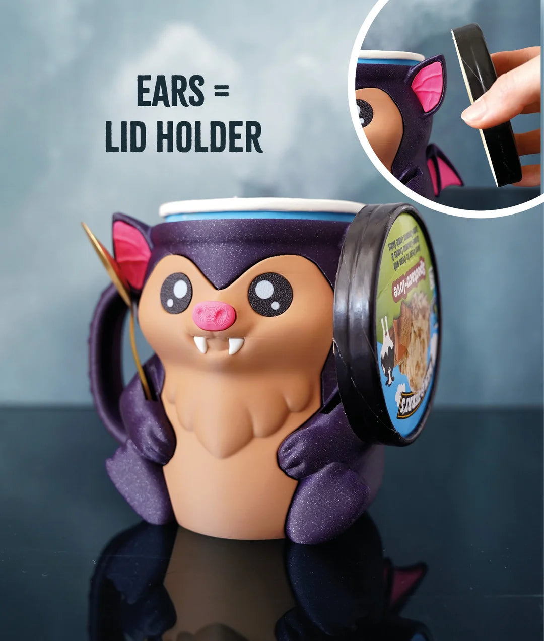 Bramble the Bat | Ice Cream Pint Holder