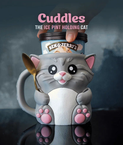 Cuddles the Cat | Ice Cream Pint Holder