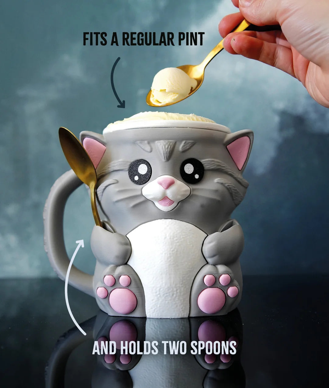 Cuddles the Cat | Ice Cream Pint Holder