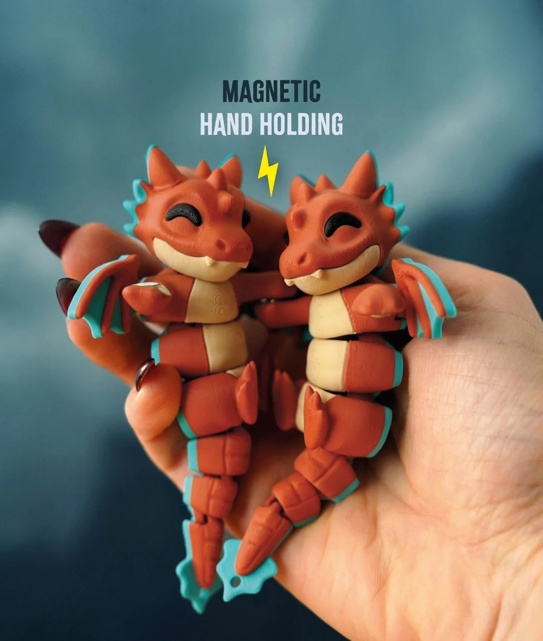 Flexi Dragon | Matching Keychains That Hold Hands