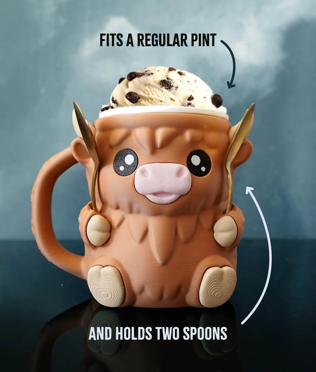Ferdinand the Highland Cow | Ice Cream Pint Holder