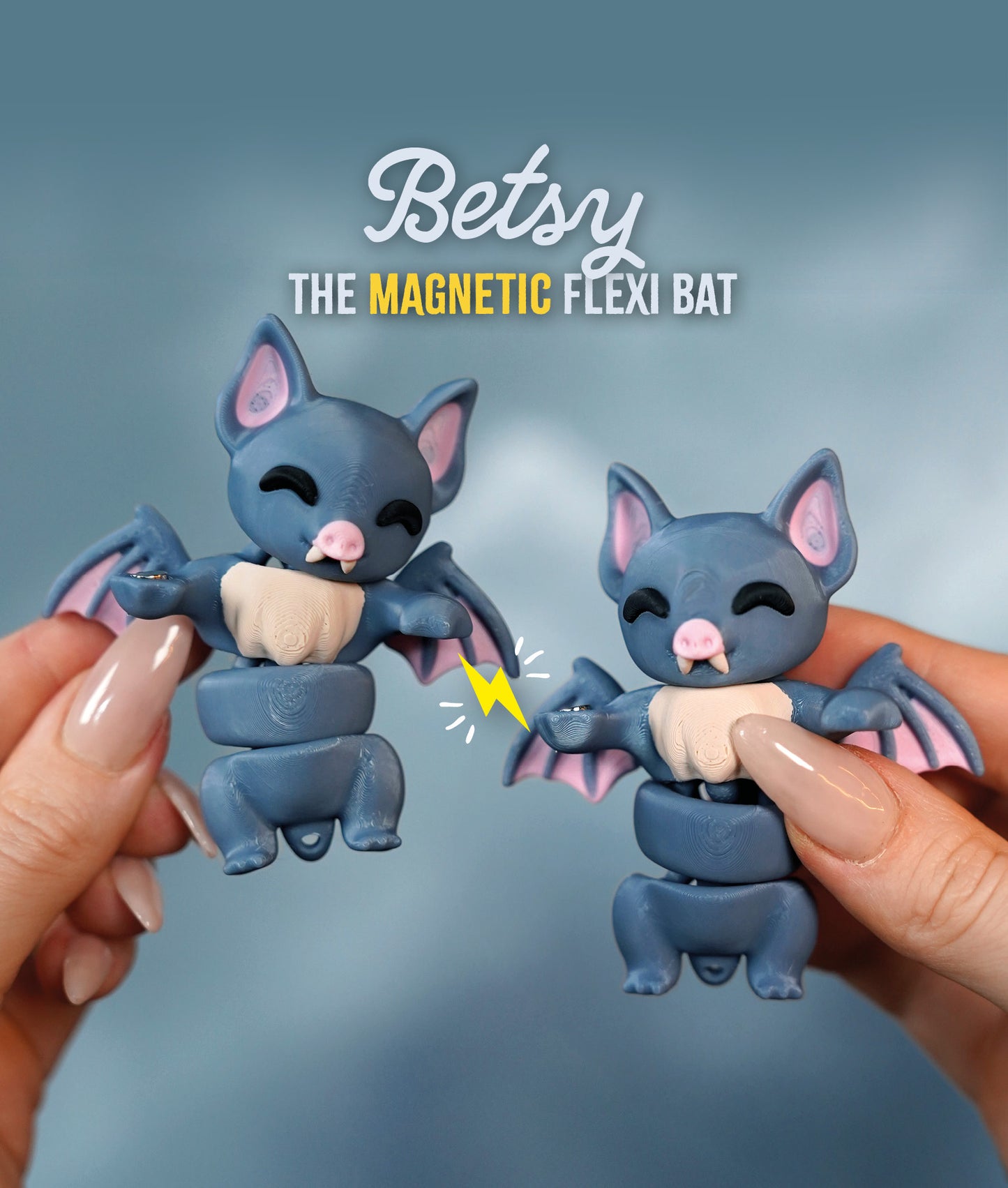 Flexi Bat | Matching Keychains That Hold Hands