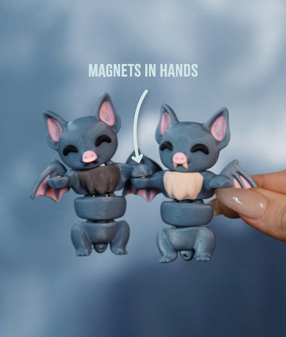 Flexi Bat | Matching Keychains That Hold Hands