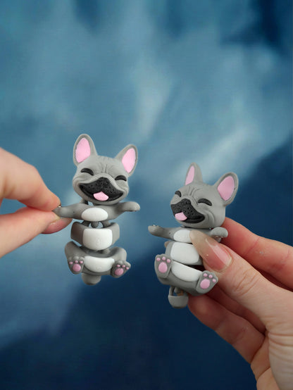 Flexi French Bulldog | Matching Keychains That Hold Hands