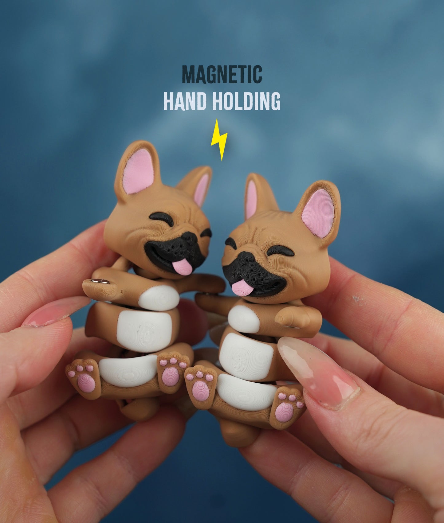 Flexi French Bulldog | Matching Keychains That Hold Hands