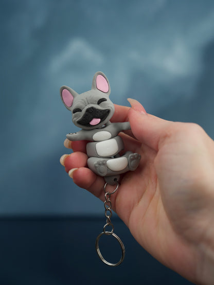 Flexi French Bulldog | Matching Keychains That Hold Hands