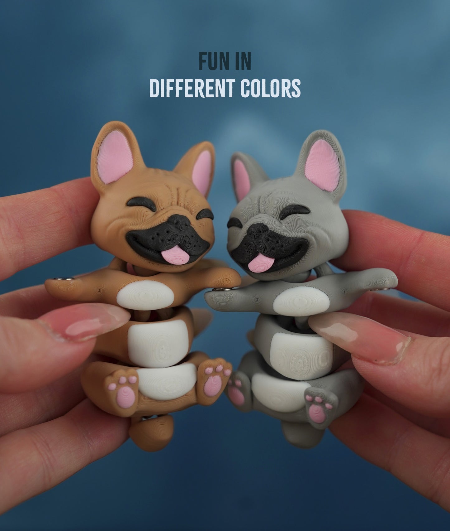 Flexi French Bulldog | Matching Keychains That Hold Hands