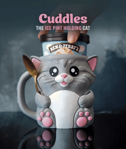 Cuddles the Cat | Ice Cream Pint Holder