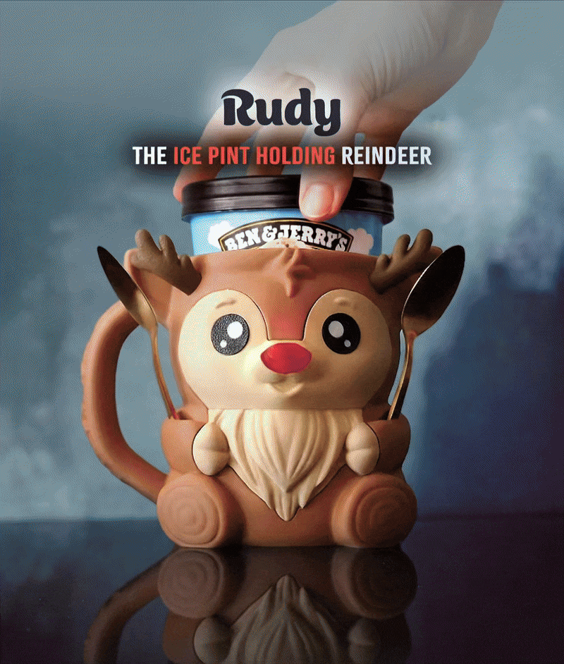 Rudy the Reindeer | Ice Cream Pint Holder
