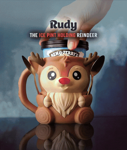 Rudy the Reindeer | Ice Cream Pint Holder