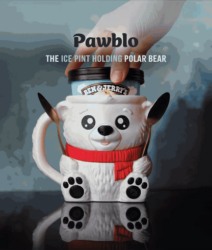 Pawblo the Polar Bear | Ice Cream Pint Holder