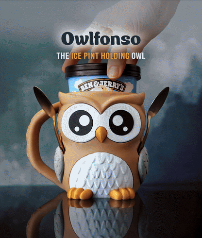 Owlfonso the Owl | Ice Cream Pint Holder
