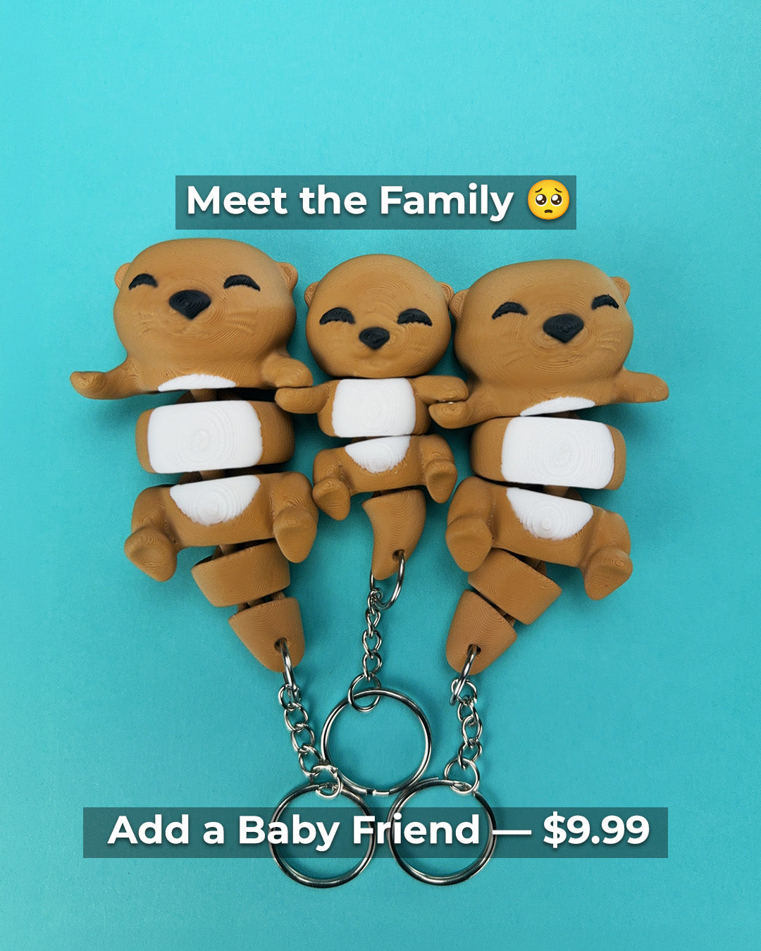 Flexi Otter | Matching Keychains That Hold Hands