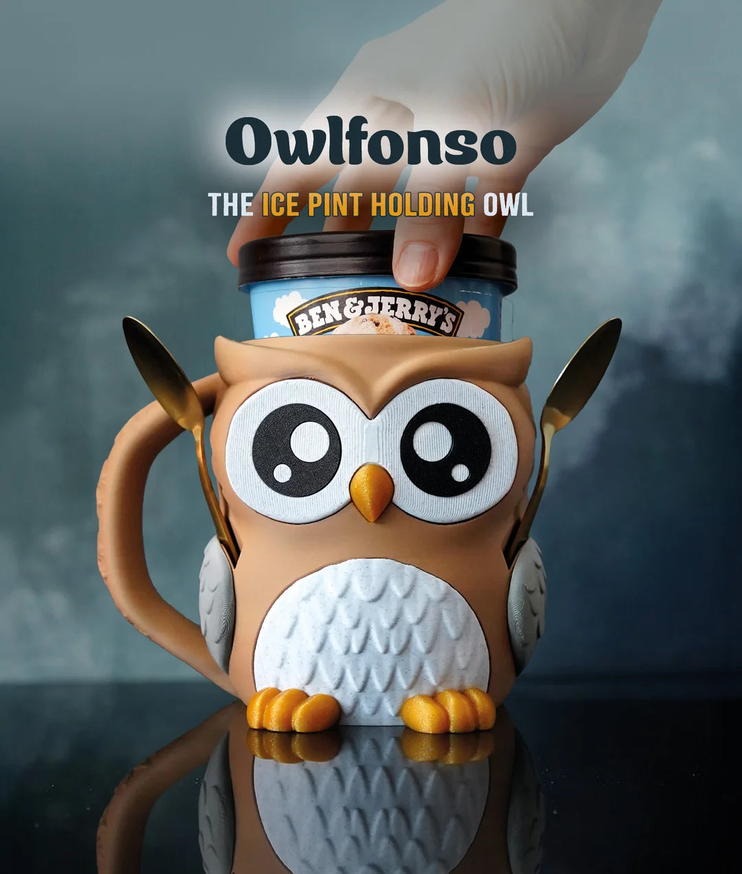 Owlfonso the Owl | Ice Cream Pint Holder