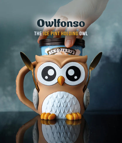 Owlfonso the Owl | Ice Cream Pint Holder