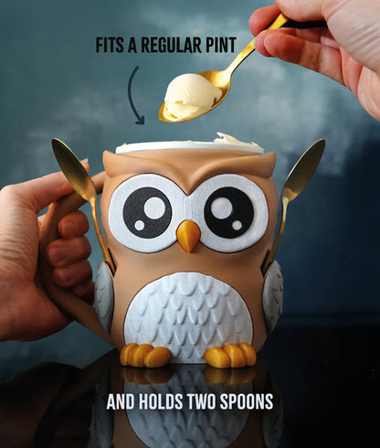 Owlfonso the Owl | Ice Cream Pint Holder