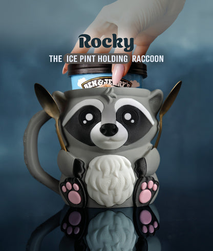 Rocky the Raccoon | Ice Cream Pint Holder