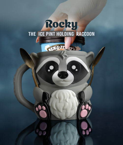 Rocky the Raccoon | Ice Cream Pint Holder