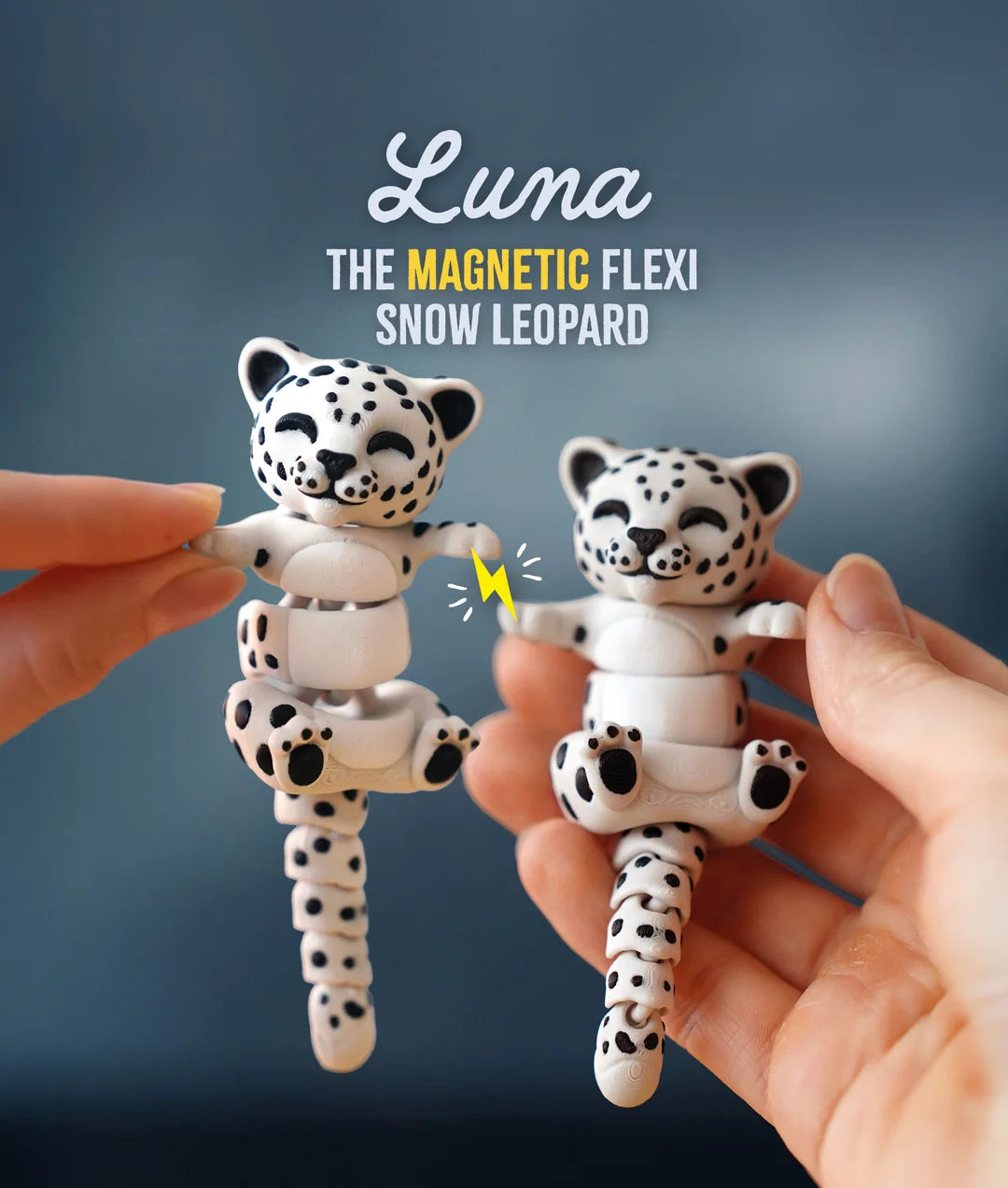 Flexi Snow Leopard | Matching Keychains That Hold Hands