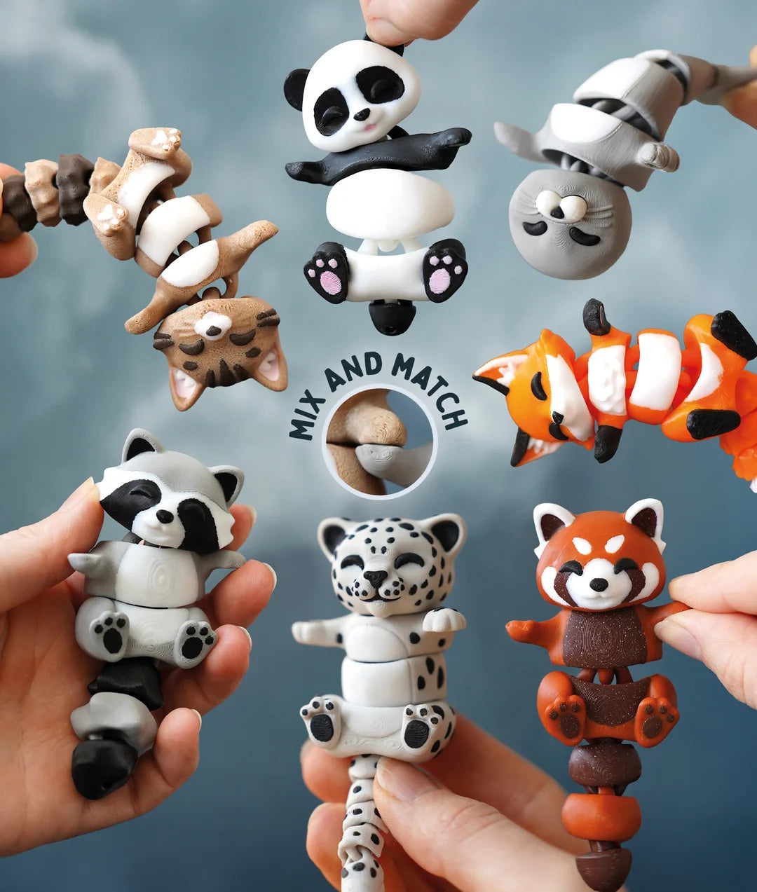 Flexi Snow Leopard | Matching Keychains That Hold Hands